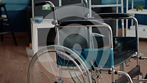 Close up of wheelchair for mobility and transportation