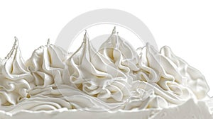 Close up of a whipped cream on white background. Generated AI