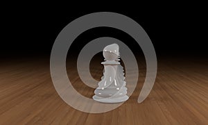 Close up of white chess pawn line up in a row