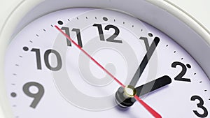 White clock beginning of time 02.06 am or pm.