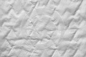 Close up of a white cotton incontinence pad texture background