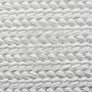 Close-up of a white fabric surface with a pronounced weave texture. The pattern