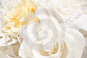 Close up of white flowers. Wedding decor background