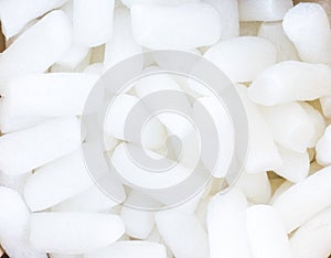 Close up of white foam shockproof texture background