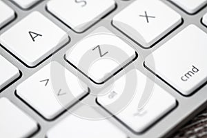 Close up of a White, Gray Computer Keyboard