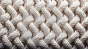 A close up of a white knitted surface