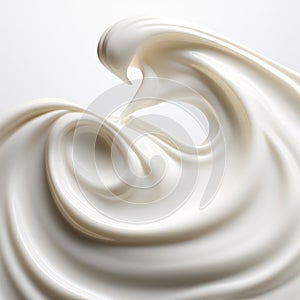 Close-up of white natural creamy yogurt