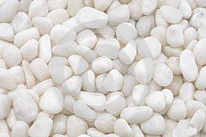 Close up of white pebble stone texture for background , Zen stone background