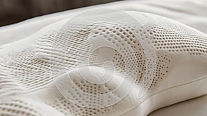 Close Up of White Pillow with Intricate Pattern Texture