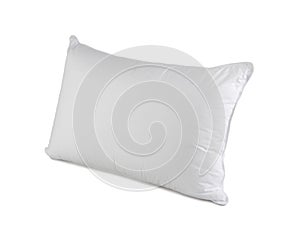 Close up of white pillow isolated on white