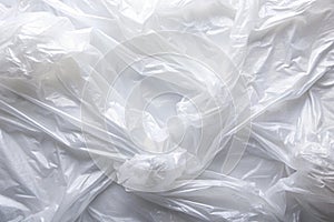 White plastic bag texture background close up