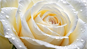 Close up of white rose flower, soft focus