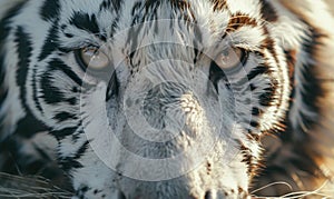 Close-up of a white tiger's paw leaving prints in the soft earth