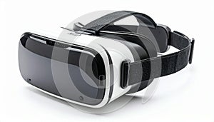 Modern White VR Headset on White Background