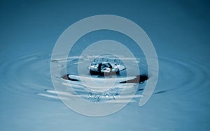 Close-up white water drop falling down