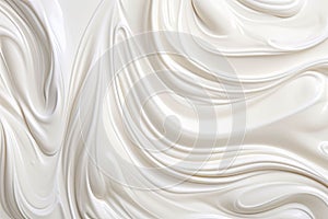 Close up of white whipped cream swirl texture for background and design