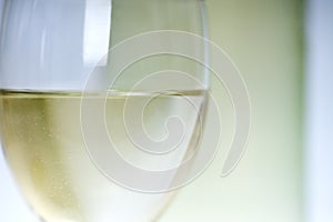 Close up of white wine in glass