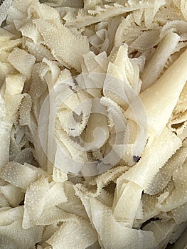 whiten ox tripe in supermarket