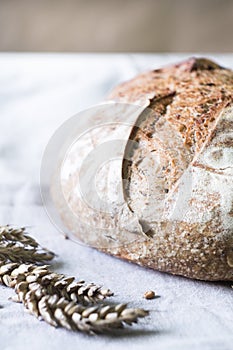 Close-up of Whole Wheat Sourdough Bread