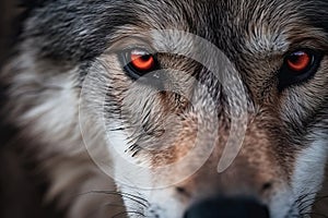 Close-up of a Wild Wolf\'s Beautiful Eyes