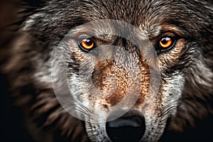 Close-up of a Wild Wolf\'s Beautiful Eyes