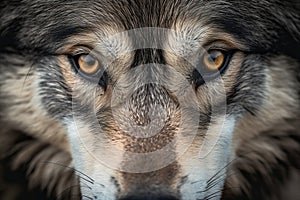 Close-up of a Wild Wolf\'s Beautiful Eyes