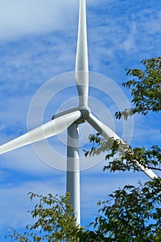 Close up of wind generator propellers