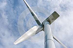 Close-up of a wind turbine