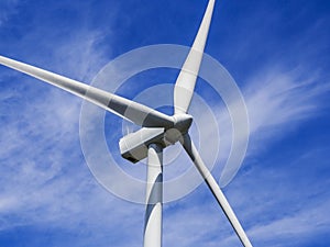 Close up of wind turbine photo