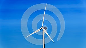 Close Up of a Wind Turbine at the Oosterschelde inlet at the Neeltje Jans island in Zeeand Province