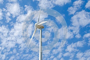 Close-up Wind turbine power generator