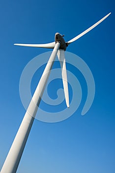 Close up of a wind turbine