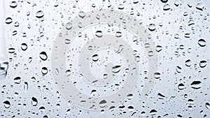 Close-up of a window pane with raindrops