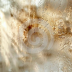 Close-Up of Window With Rain Drops. Generative AI