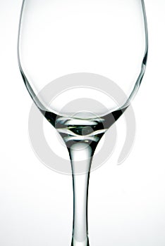 Close up wine glass on isolated white screen