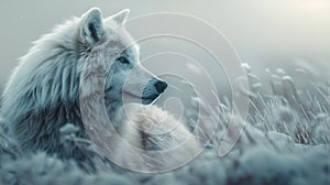 Close-Up of a Wolf in the Snow