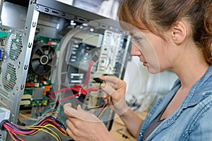 close up woman assembler