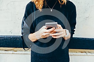 Close-up woman in a black sweater