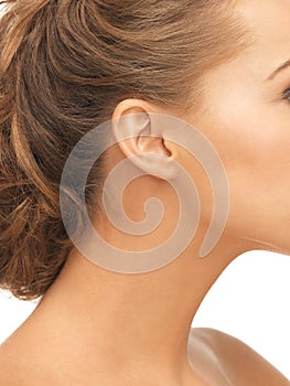 Close up of woman ear