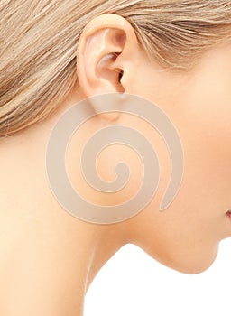 Close up of woman ear