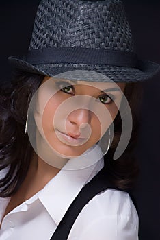 Model with trilby photo