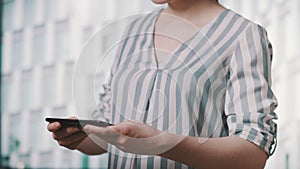 Close up, woman holding tablet in her hands. background for futuristic effects