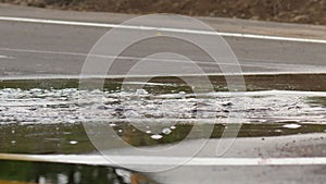 Close up woman legs run and step in water, slow motion