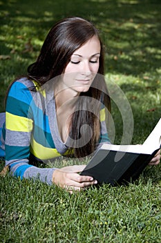 Close up on a Woman Reading a Book