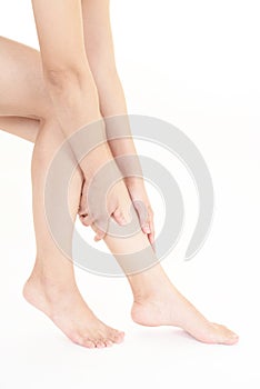 Close-up of woman`s legs