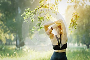 Close Up Of Woman Stretching Before Run