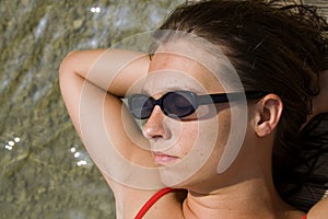 Close up of woman sun bathing