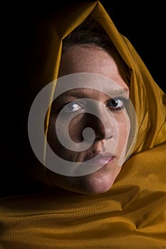 Close up on a Woman in Veil