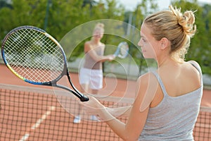 close up womens tennis match