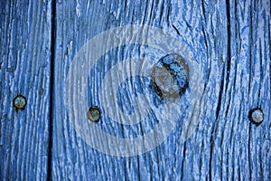 Close up of wood grain painted blue